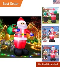 8 FT Christmas Inflatables Santa Claus Outdoor Decorations, Blow Up Santa Cla...