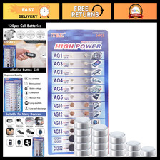 120pcs Assorted Alkaline Lithium Coin Batteries Set 1.5V 3V for Watch, Toy,