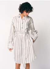 The White Company Stripe Linen Shirt Dress, UK 10, RRP £130