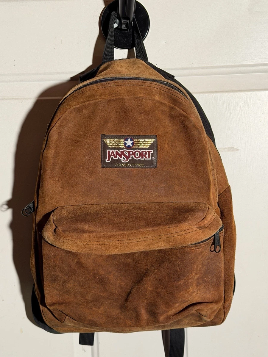 80s JAN SPORT バックパック スエード Vintage Jansport 80s 90s Leather Bottom Backpack Jan Sport Surf