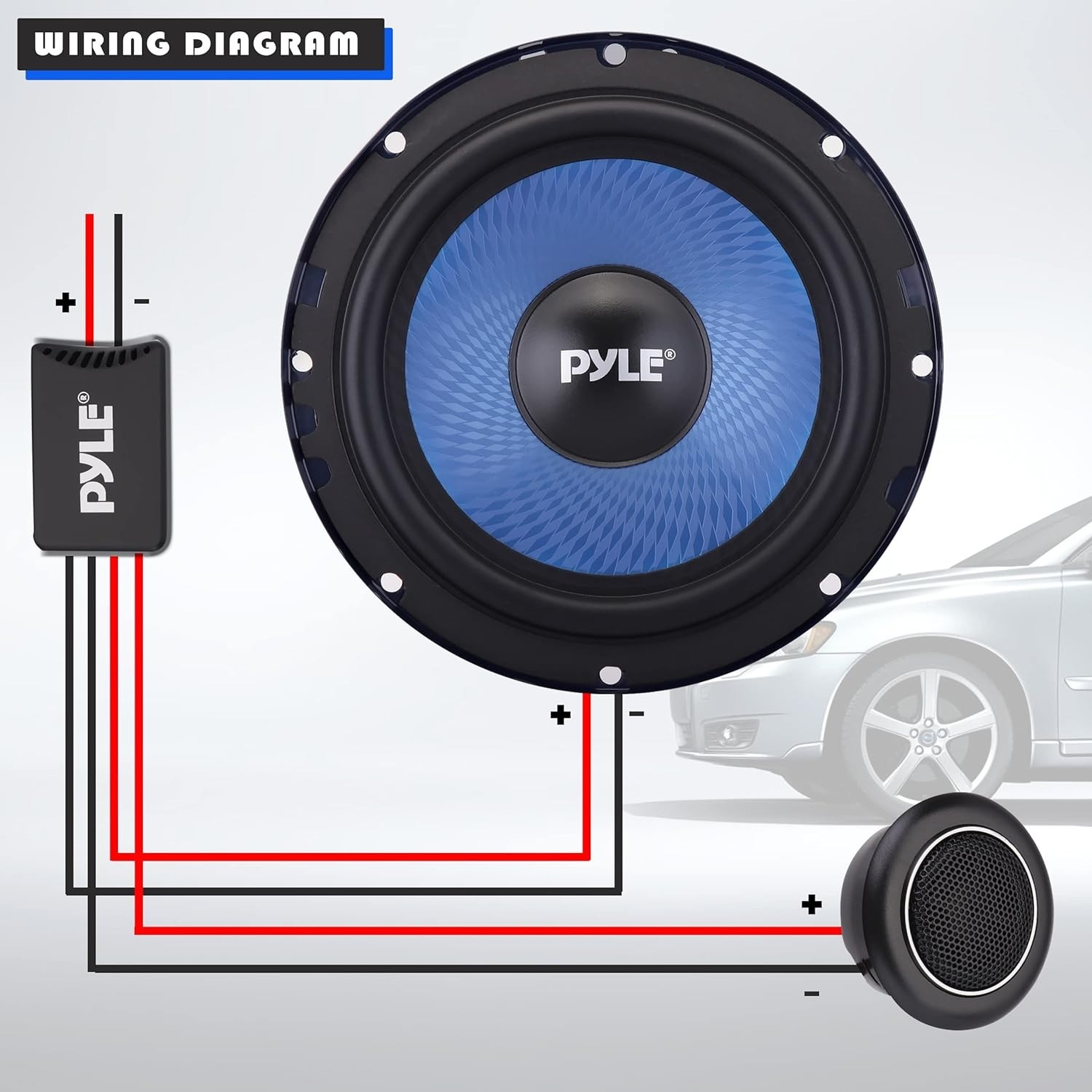 Pyle Two-Way Component Speaker System - 6.5" Two-Way, 360 Watts w/ 4 Ohm