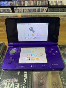 Nintendo 3DS Midnight Purple Portable Gaming Console See Pics SD CARD SLOT BROKE
