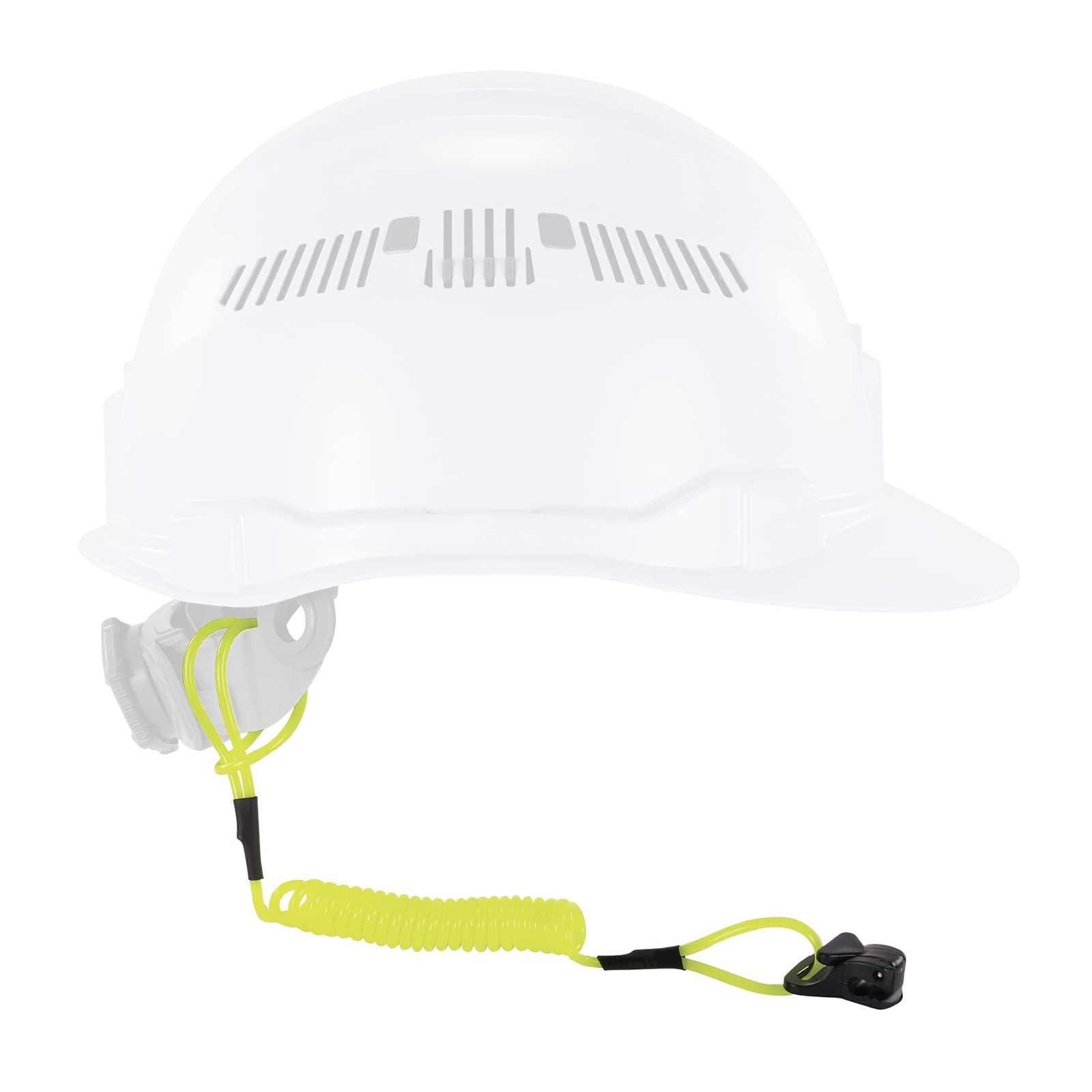 Coiled Lanyard with Clamp End, No Snag Design, Easily Attaches to Each, Lime