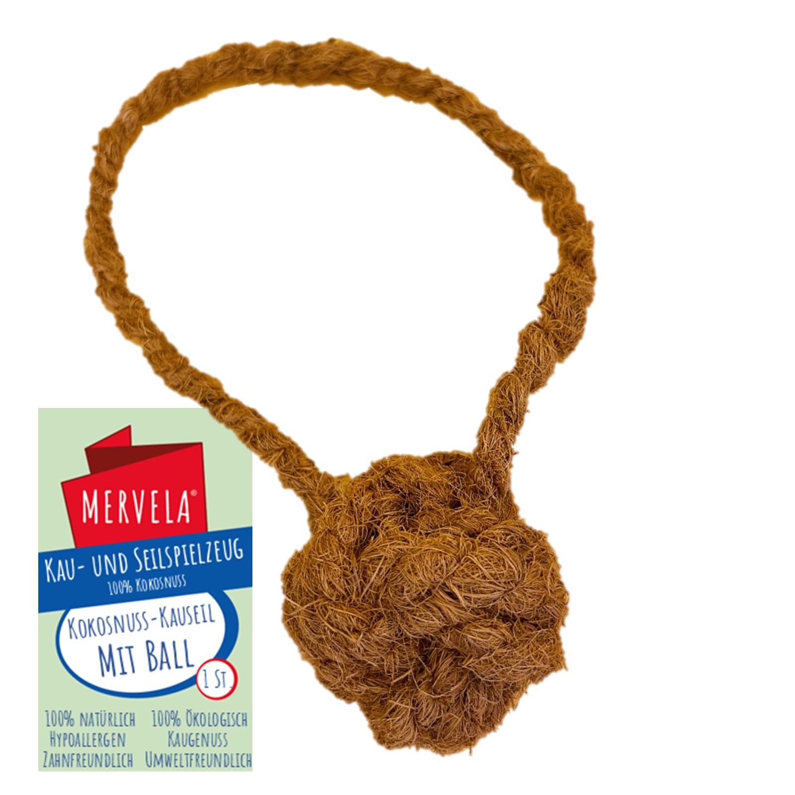 Corde à mâcher avec balle en laine de coco pour chien XL