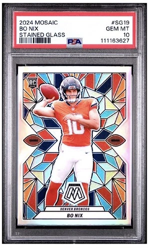 2024 Mosaic - Bo Nix Stained Glass RC - PSA 10