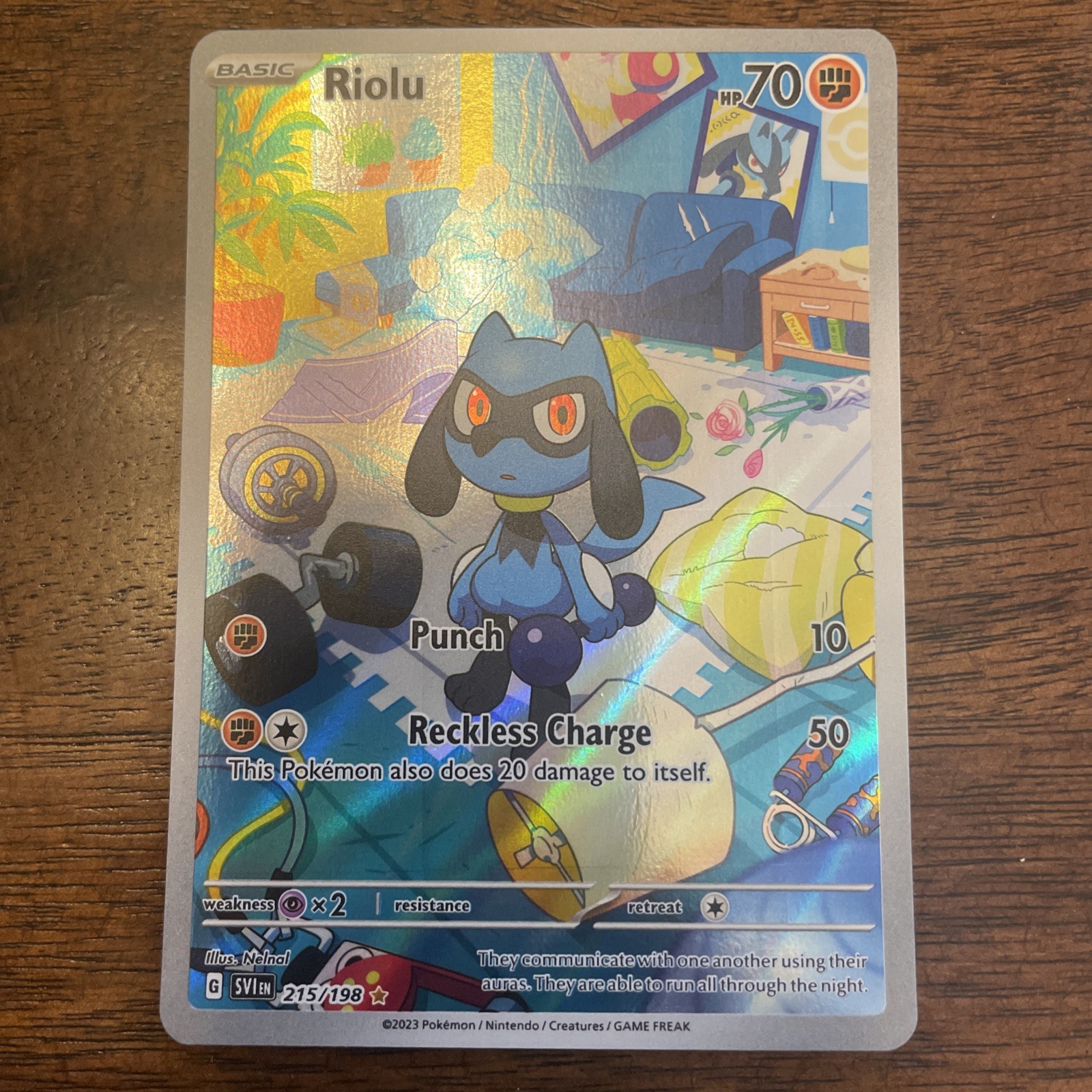 Pokémon Riolu TCG Scarlet & Violet Base Set Holo Card 215/198 Illustration Rare