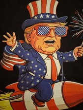 Trump 4th Of July Colorful Graphic Tee Shirt In Size Extra Large