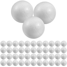 50 Pcs Solid Polystyrene Balls White 5 cm Round Spheres for Wedding Craft