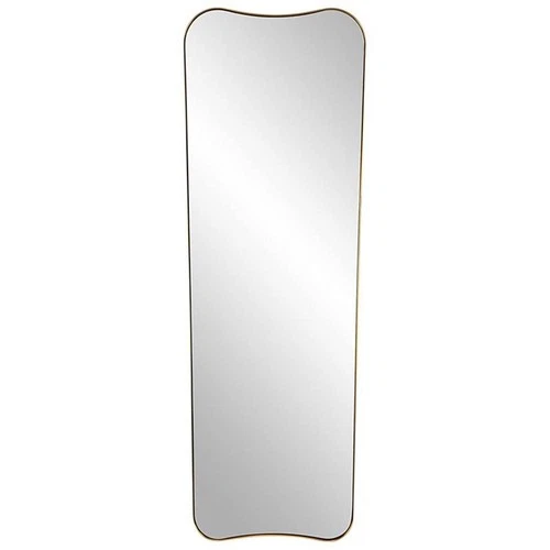 Uttermost Belvoir Stainless Steel and Glass Mirror in Antique Brass - Picture 1 of 7