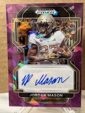 2023 Prizm Draft Picks- 2022 Prizm Auto Update Jordan Mason Purple Ice Prizm /99