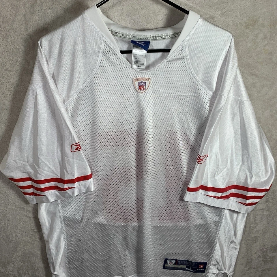 Camiseta deportiva Reebok 49ers Michael Crabtree adulto grande blanca frente en blanco para hombre 2449 Foto 3 de 4