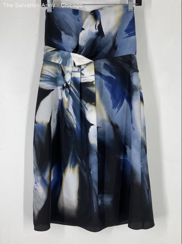Tahari Womens Blue One-Shoulder Pleated Party Cocktail Mini Dress Size 6