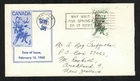 Canada #478, 1968 5¢ Grey Jay, Woodman cachet FDC, Fine