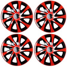 4x Radkappen Radblenden Radzierblenden Draco CS 15 Zoll Rot Schwarz Set für VW