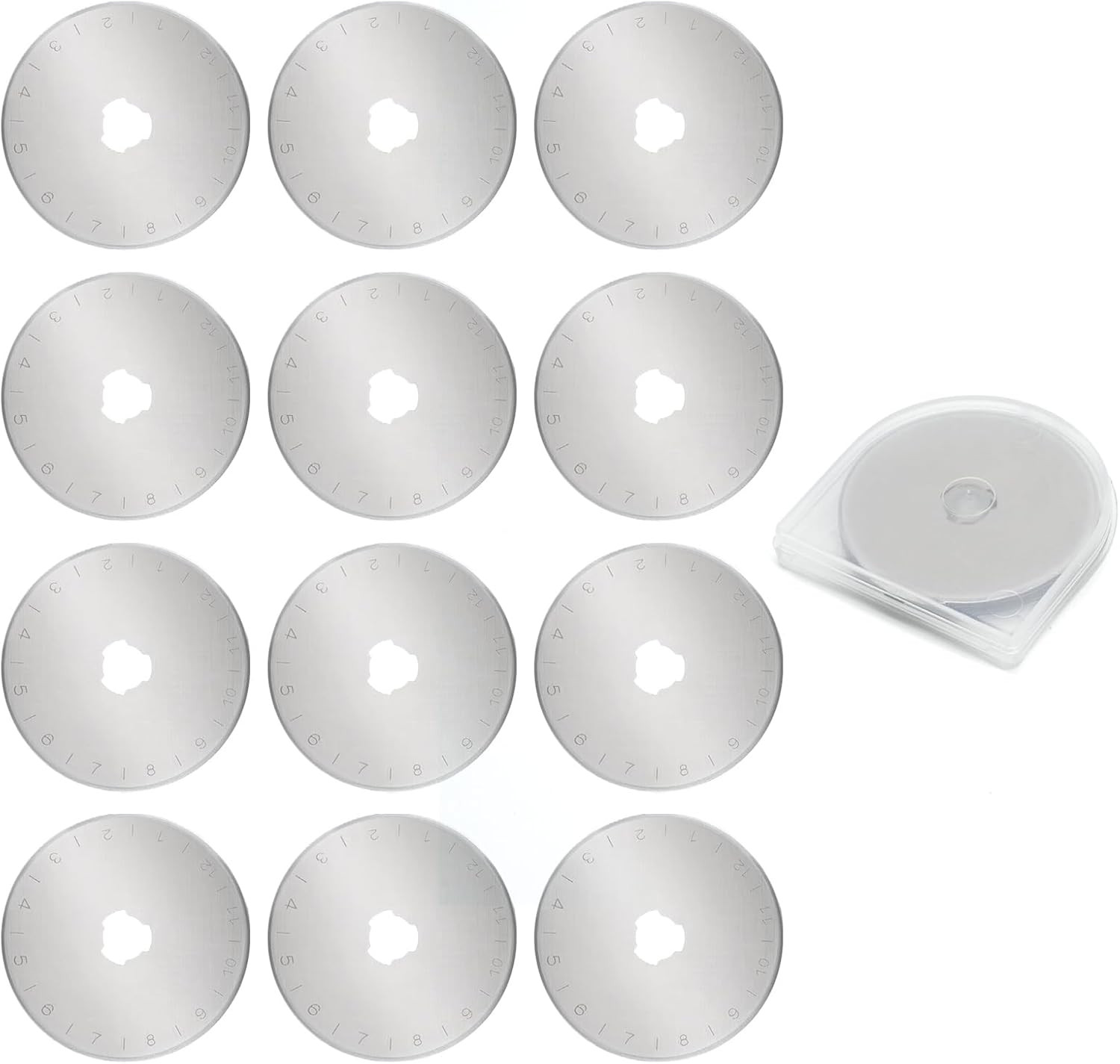 12 Pcs 45mm Rotary Cutter Blades Replacement for Fabric Quilting Sewing Crafts