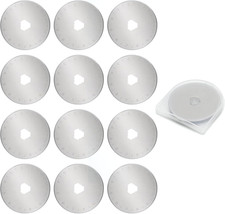 12 Pcs 45mm Rotary Cutter Blades Replacement for Fabric Quilting Sewing Crafts