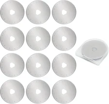 12 Pcs 45mm Rotary Cutter Blades Replacement for Fabric Quilting Sewing Crafts