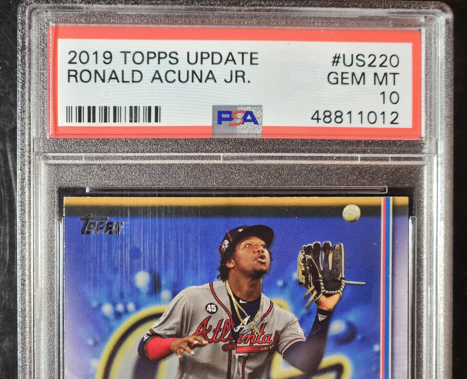 2019 Topps Update #US220 Ronald Acuna Jr. PSA 10 Gem Mint view 2