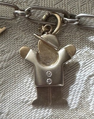 14K massiv Gold JUNGE Anhänger Charm - echte Diamanten - 2,89g - geprüft - Vintage 3D 
