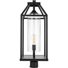 Outdoor Pole Light Fixture Large Porch Walkway Fence Post Pathway Lantern 25.9"