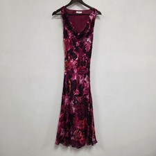 Minosa Y2K Silk Blend Cowl Whimsical Dress Size 10 Petite Maxi Floral Fairy Pink