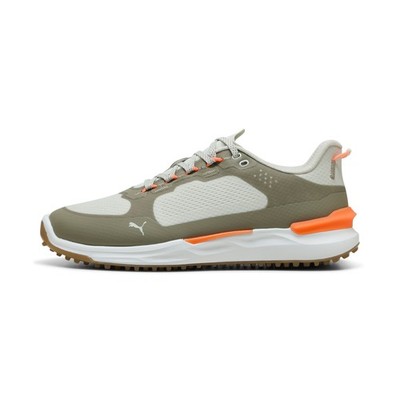 New Puma Golf Ignite Elevate X Shoes Sedate Gray-Velvet Moss-Fluro Orange Pes 8