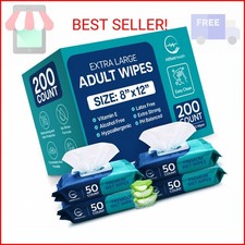 Body Wipes for Adults Bathing No Rinse - 200 Ct - Adult Wipes for Elderly