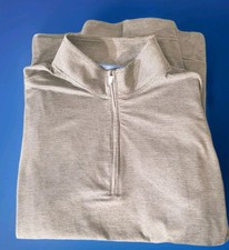 Johnnie-O Vaughn Pullover 1/4 Zip XL Gray Thin Stripe Lightweight