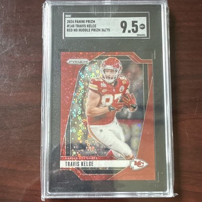 SGC 9.5 2024 Panini Prizm Travis Kelce #140 Red No Huddle Prizm /75 Chiefs