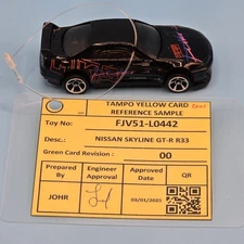 HOT WHEELS 2025 UNSPUN YELLOW CARD BLACK NISSAN SKYLINE GT-R R33 - YELLOW CARD