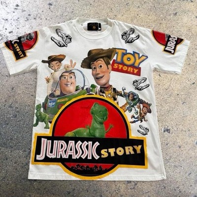 Apple Pie Toy Story Jurassic Park T-Shirt Mens L White New Mashup All Over Print