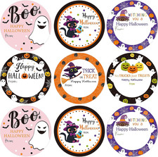 108 PCS Happy Halloween Stickers 2 Inch Self Adhesive Trick or Treat Name Tag St