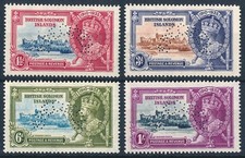 SOLOMON ISLANDS 1935 KGV Silver Jubilee set 1/2d to 1/- SPECIMEN. Scarce genuine