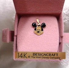 RARE Vtg Estate DESIGNCRAFT Walt Disney Company 14K Gold MICKEY MOUSE Pendant
