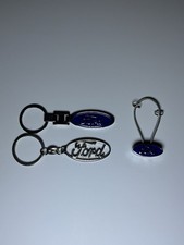  LOT OF 3 Heavy Duty FORD Metal Keychains - Solid Premium Keyrings Set