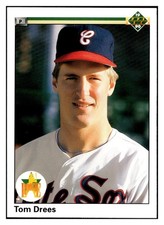 1990 Upper Deck - Tom Drees #3 (RC) Rookie Baseball Card. rookie card picture