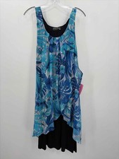 Pre-Owned Tango Mango Blue Size XL Knee Length Sleeveless Dress