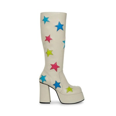 Steve Madden Stardust White Multi Boot Size 6