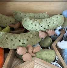 Jellycat Amuseables Green Sour Pickle Plush Keychain Bag Charm - Cute Gift NWT