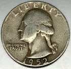 1952 P Washington 90% Silver Quarter Circulated Condition 25c US Coin - 2852
