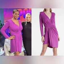 Express Women Asymmetric Purple V Neck Dress XL