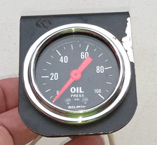 Auto Meter 2421. Chrome. Mechanical Oil Pressure 0-100 Gauge. 2-116 Read.