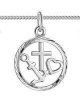 Glaube Kreuz Liebe Herz Hoffnung Anker AnhäNger Echt Silber 925 Kette WäHlbar