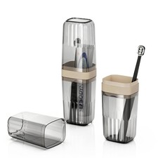 Large Enclosed Toothpaste and Toothbrush Travel Case with Rinse Cup
