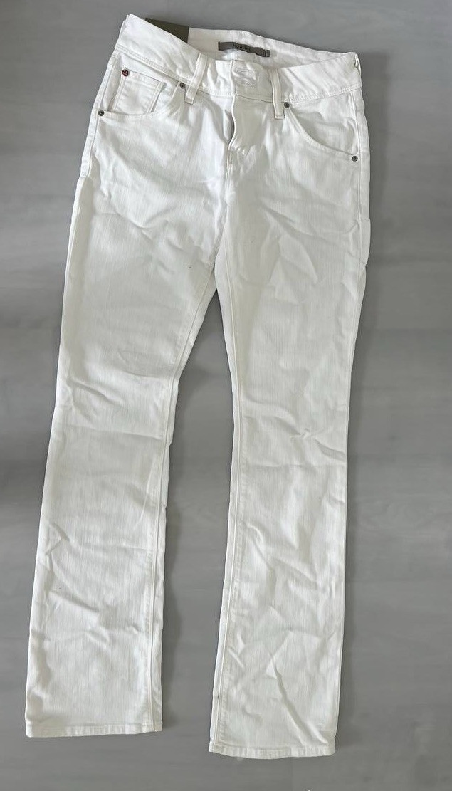 HUDSON Jeans Women's Beth Mid Rise, Baby Bootcut Jean, White, 28