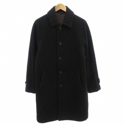 ETONNE Long Stainless Steel Collar Coat Wool Italy Fabric L