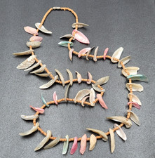 Vintage Necklace Multicolor Shell Pieces Beach 28"