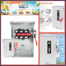 New 60 Amp Disconnect Switch 3 Pole Safety Switch NEMA 3R Galvanized Steel