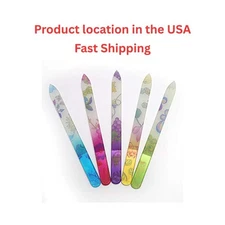 5 Pack Glass Nail File with Case, Crystal Fingernail Files, Double Sided Finger