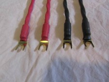 Pure Copper 11 AWG BiWire Speaker Jumper Cable, Spades to BananaPlugs.
